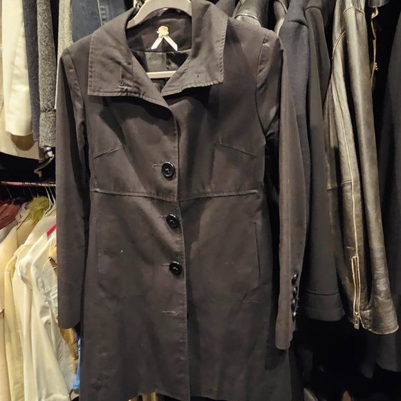 Beautiful black knee-length jacket - Roxy - Size S - Picture 2 of 4